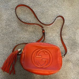 Orange Gucci disco crossbody bag